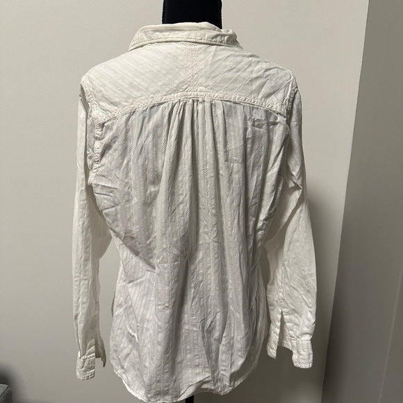 *WOOLRICH* White Long Sleeve Button Down Top Size Large - Picture 4 of 7